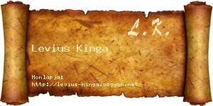 Levius Kinga névjegykártya